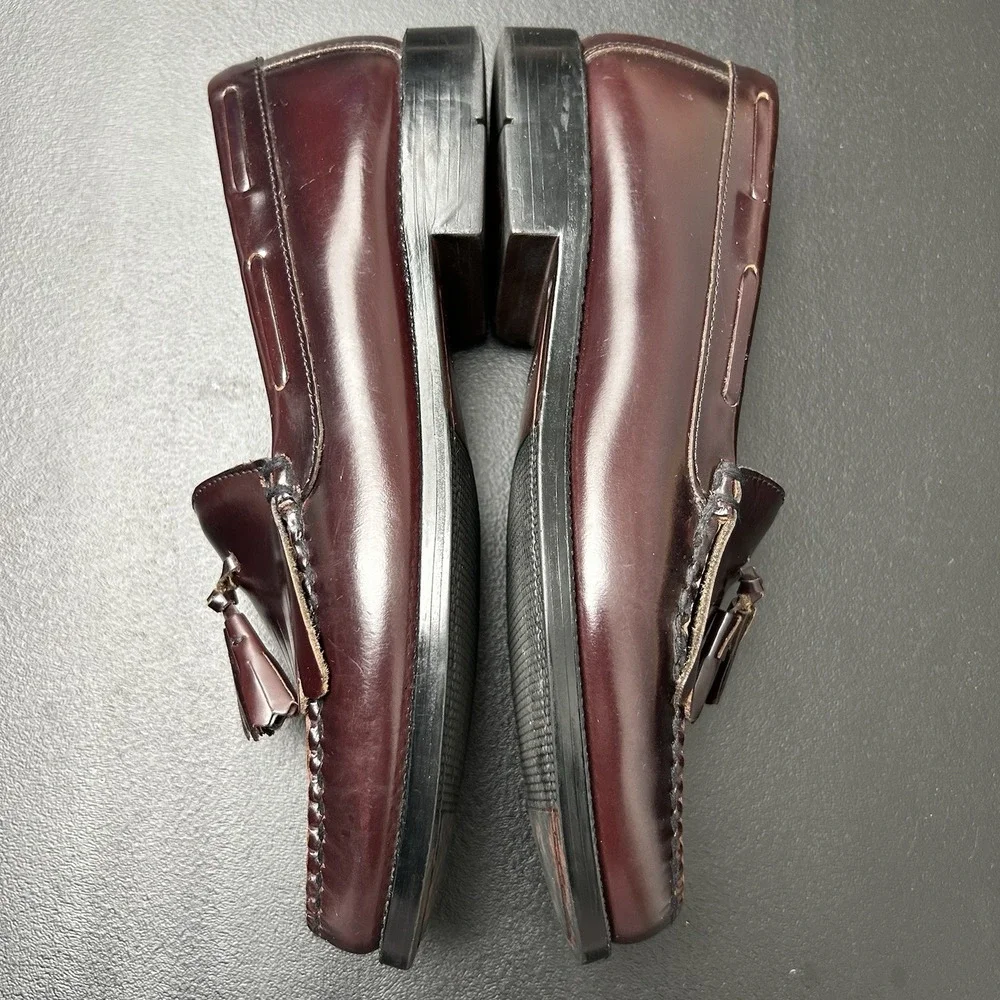 Bostonian Loafers Shoes Mens 9M Oxblood Leather Casual Tasseled Comfort